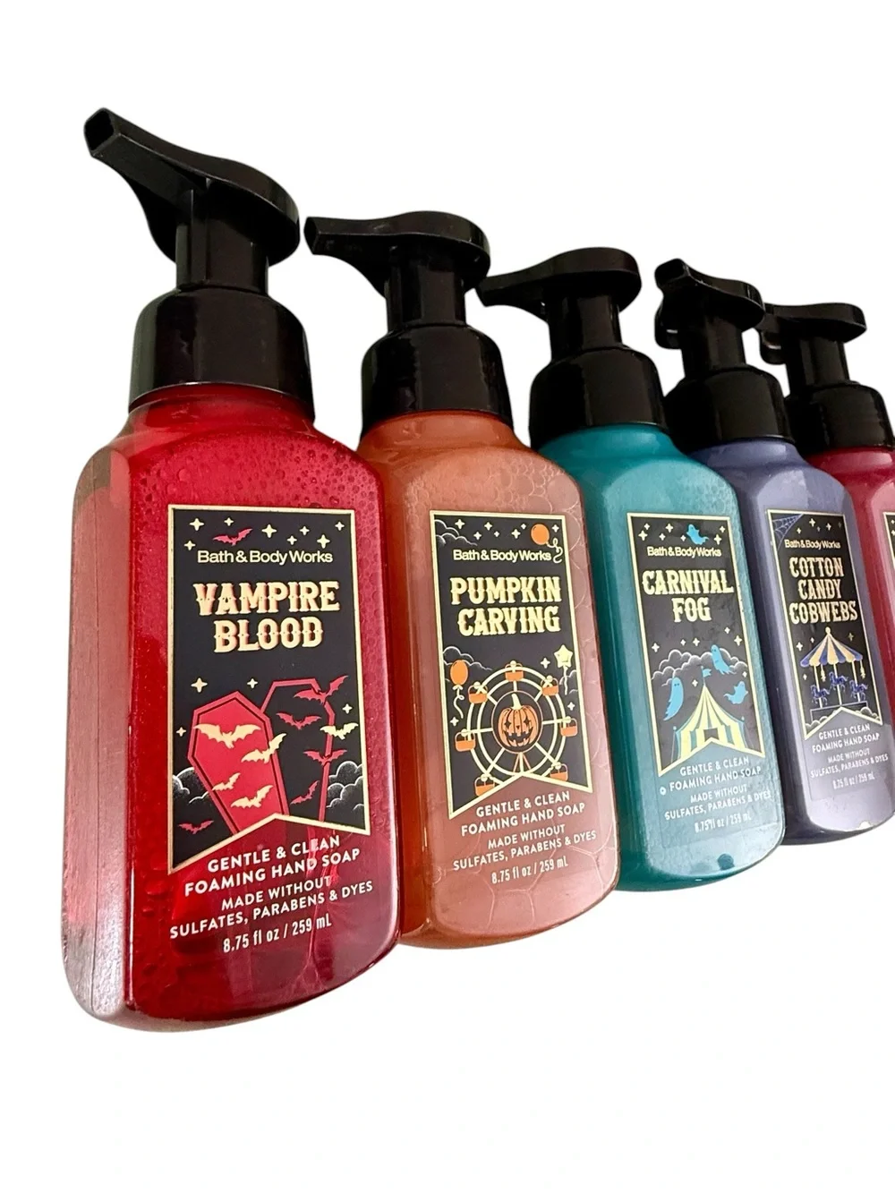 5X Bath & Body Works Halloween Collection Foaming Hand Soap 8.75 fl oz Bundle
